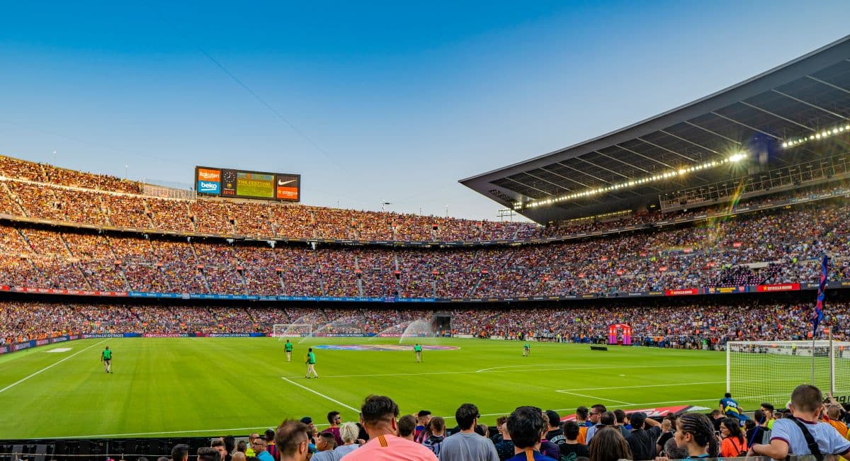 Camp Nou packed with supporters during a Barcelona home match